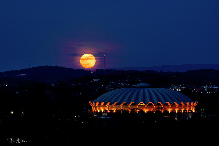 Moon behind Coliseum composite #1 Photograph by Dan Friend