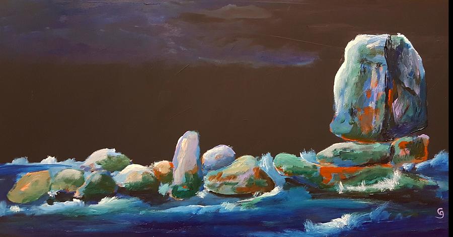 Moon Light Bay        2022 #1 Painting by Cheryl Nancy Ann Gordon