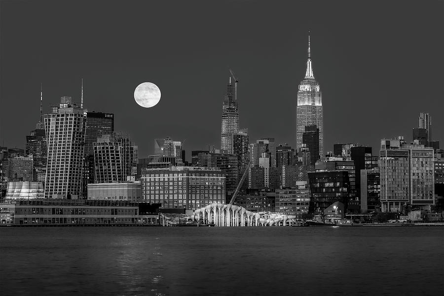 Moon Over NYC #1 Photograph by Susan Candelario