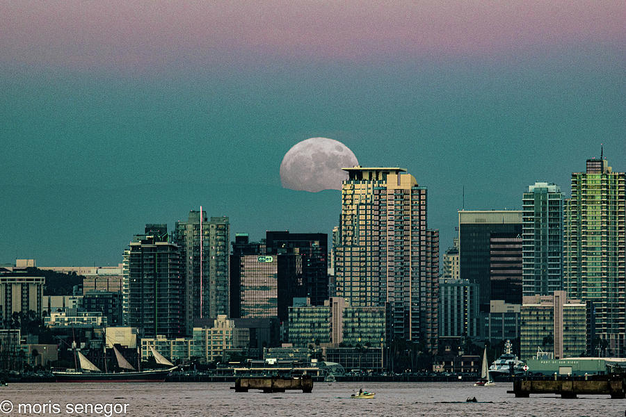 Moon Rise, San Diego #1 Photograph by Moris Senegor