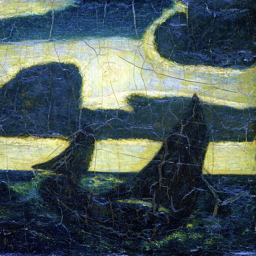 Fishing Cutters in Moonlight Painting by Jon Baran - Pixels