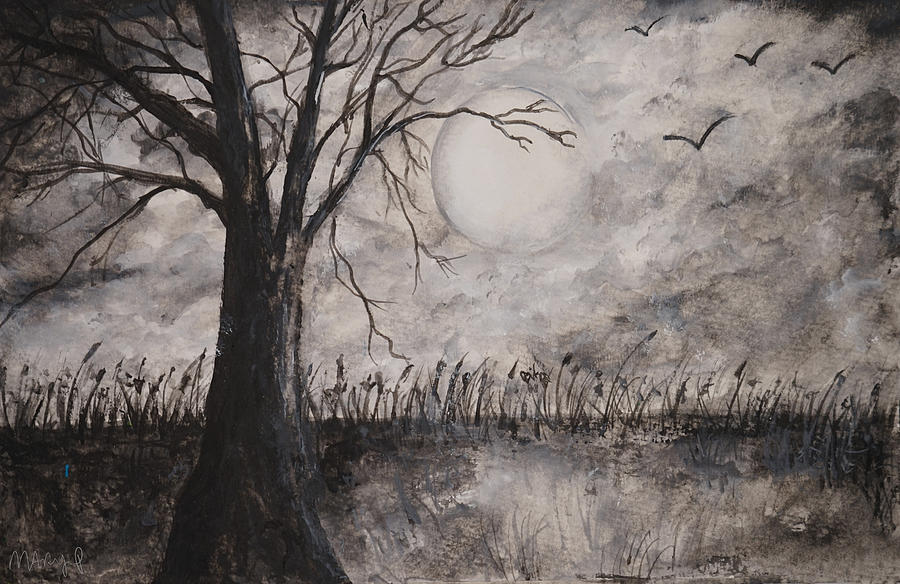 Moonlight Painting by Mary Samek - Fine Art America