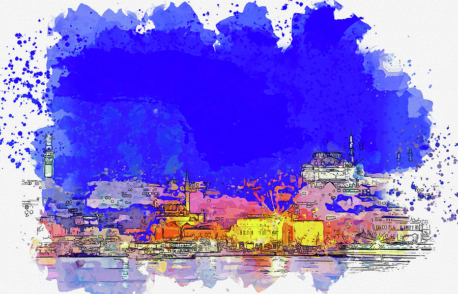 .moonlit Istanbul 2 Painting