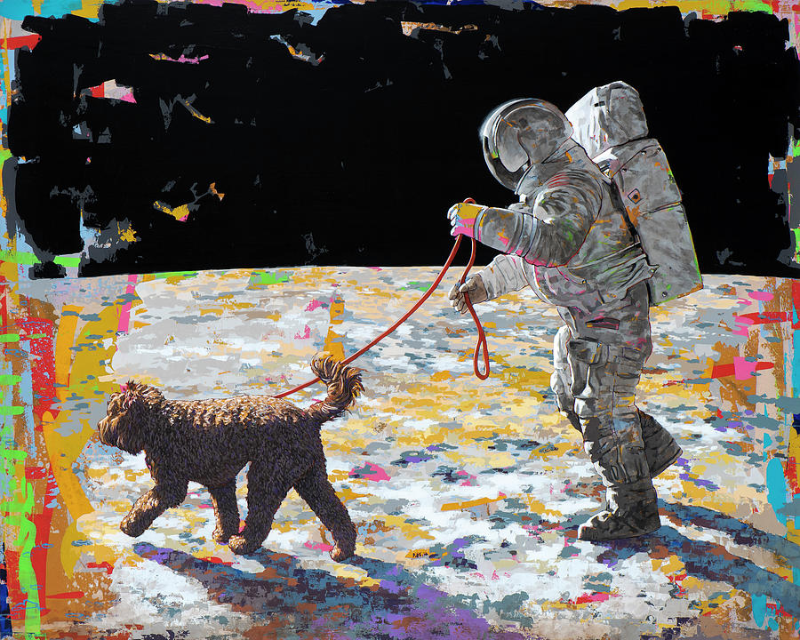 Astronaut Painting - Moonwalk by David Palmer