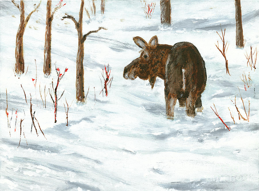 Moose Painting #1 Painting by Timothy Hacker