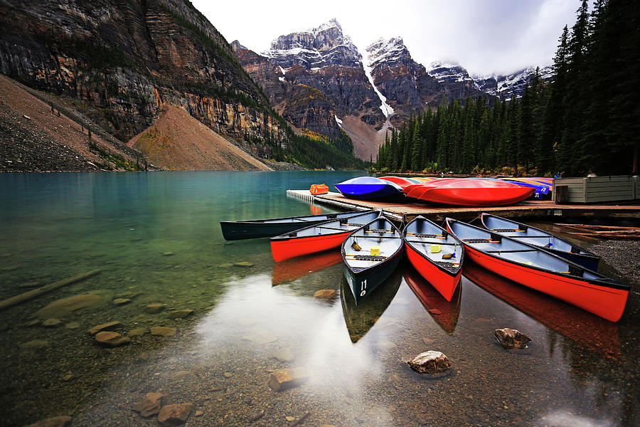 Moraine Lake in Banff National Park #1 Photograph by Shixing Wen