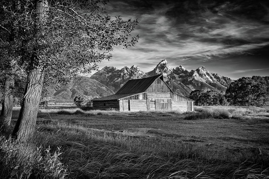 Grand Teton National Park Photograph - Morning at Moulton Barn Black and White by Rick Berk