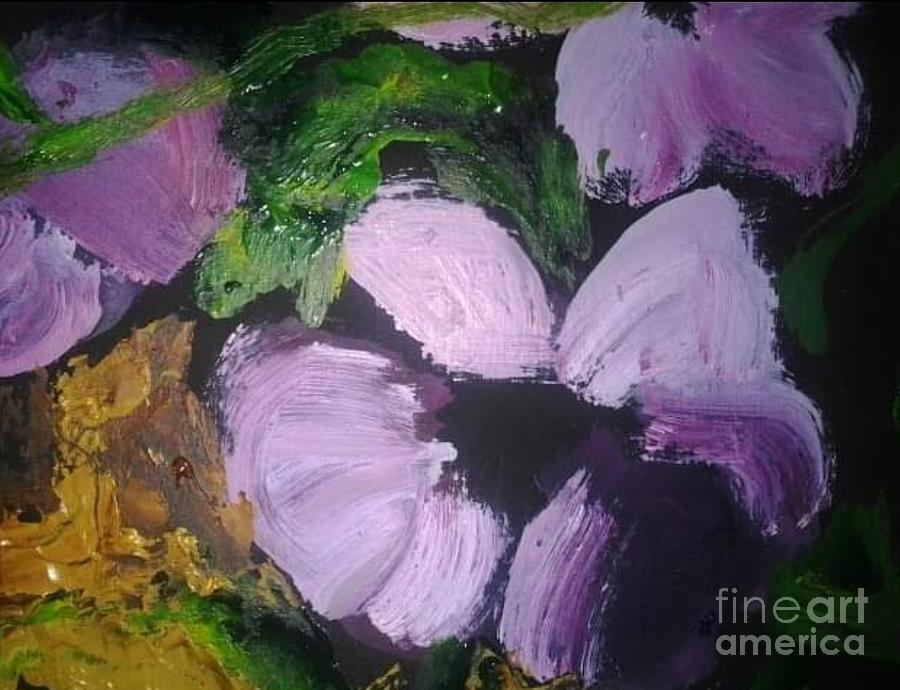 Morning glories  #1 Painting by Julie TuckerDemps