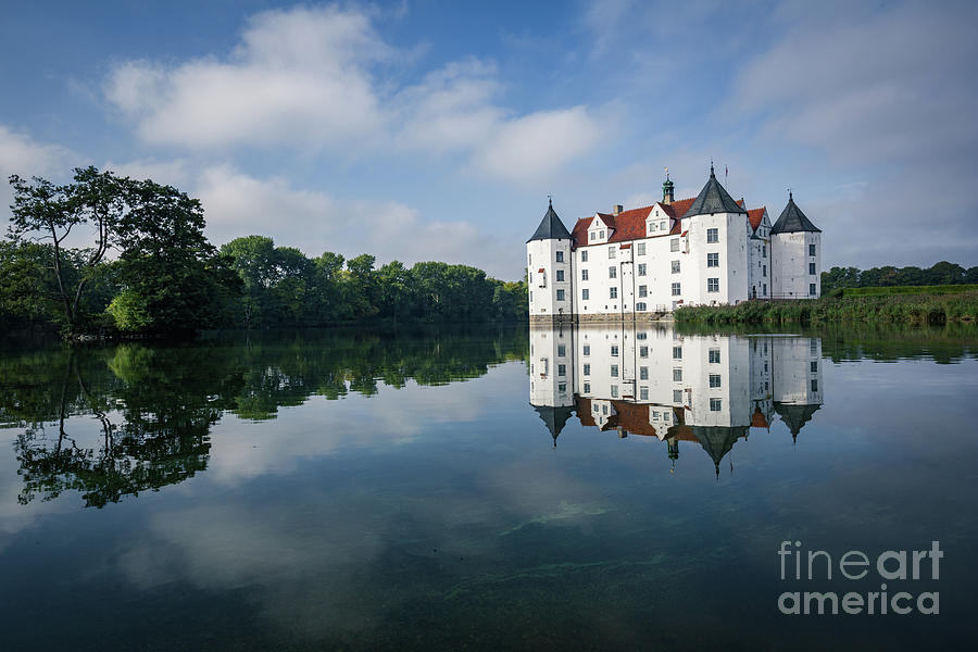 Morning Photograph - Gluecksburg Castle-Morning Reflections by Eva Lechner