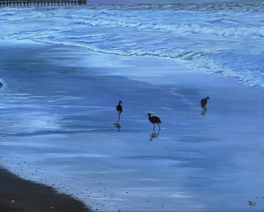 Morning Shore Birds #1 Painting by Boots Quimby