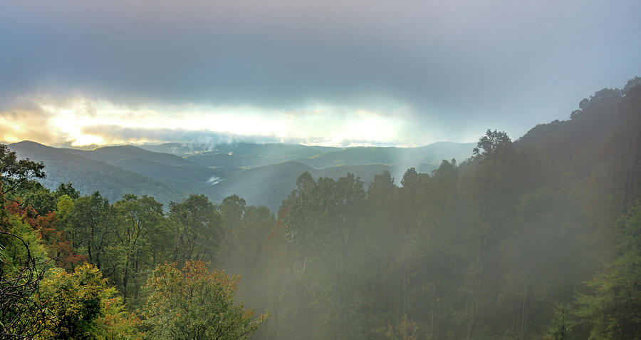 Morning Sunrise Ove Blue Ridge Parkway Mountains #1 Photograph by Alex Grichenko