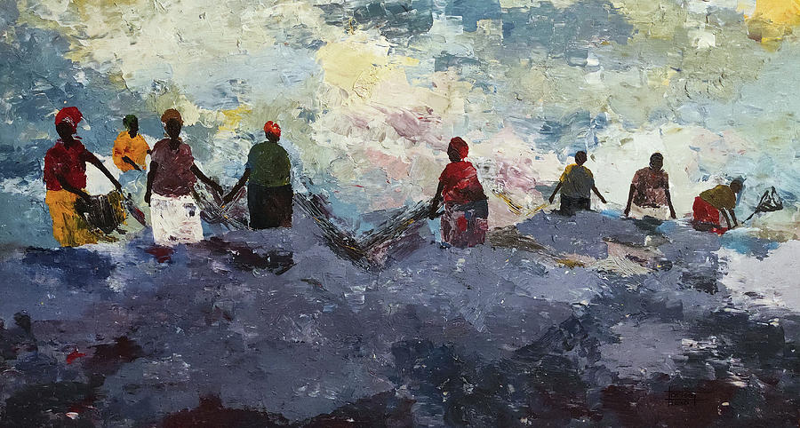 Morning Tide #1 Painting by Tarizai Munsvhenga