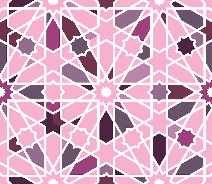Moroccan Islamic Style Geometric Tile Digital Art