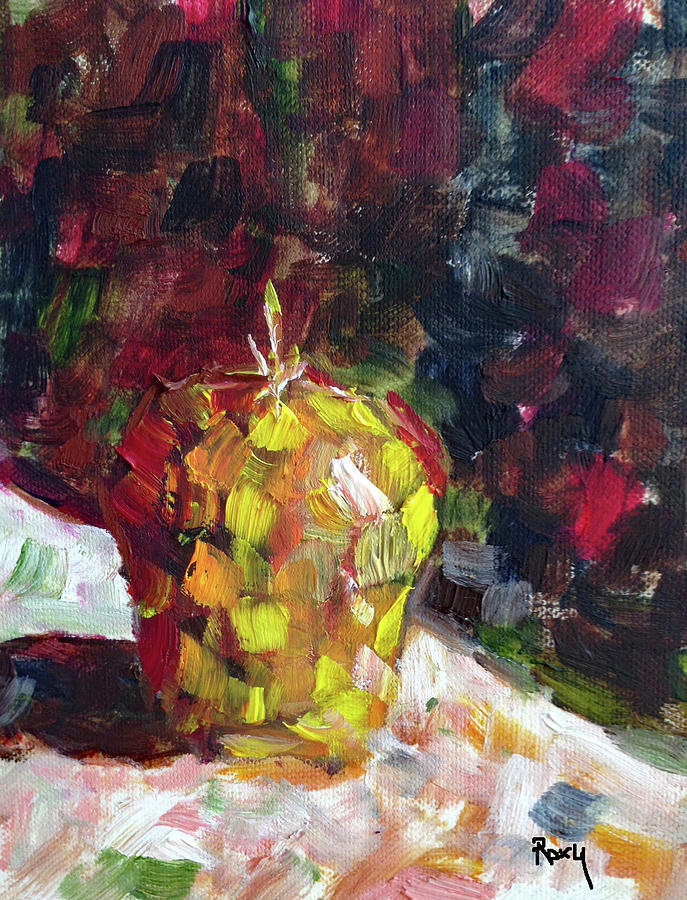 Mosaic Apple #1 Painting by Roxy Rich