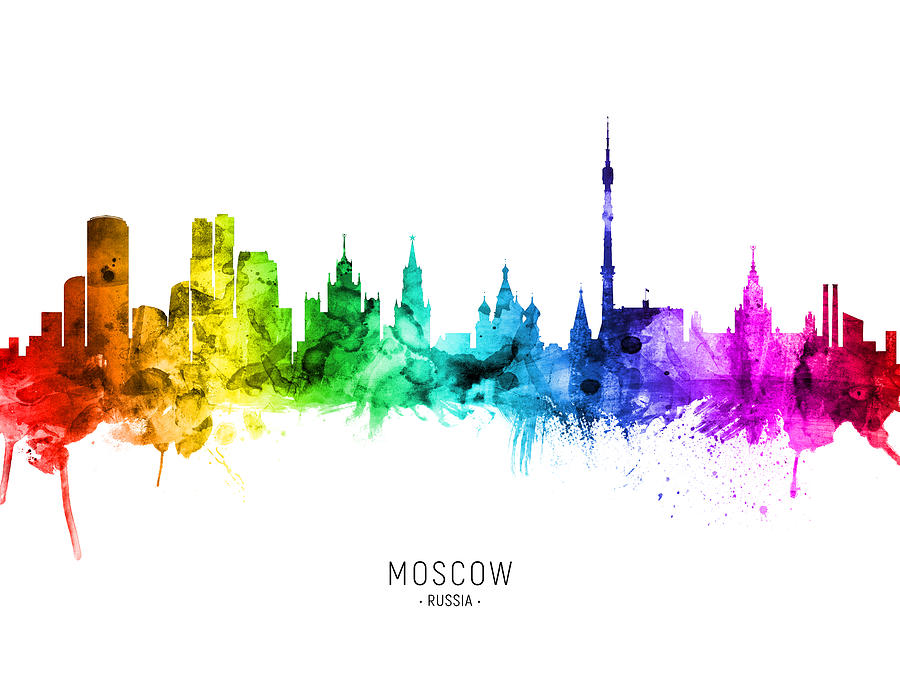 Moscow Russia Skyline #36 #1 Digital Art by Michael Tompsett - Pixels