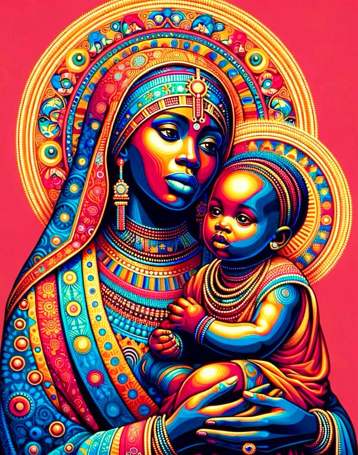 Mother and Child #2 Painting by Emeka Okoro