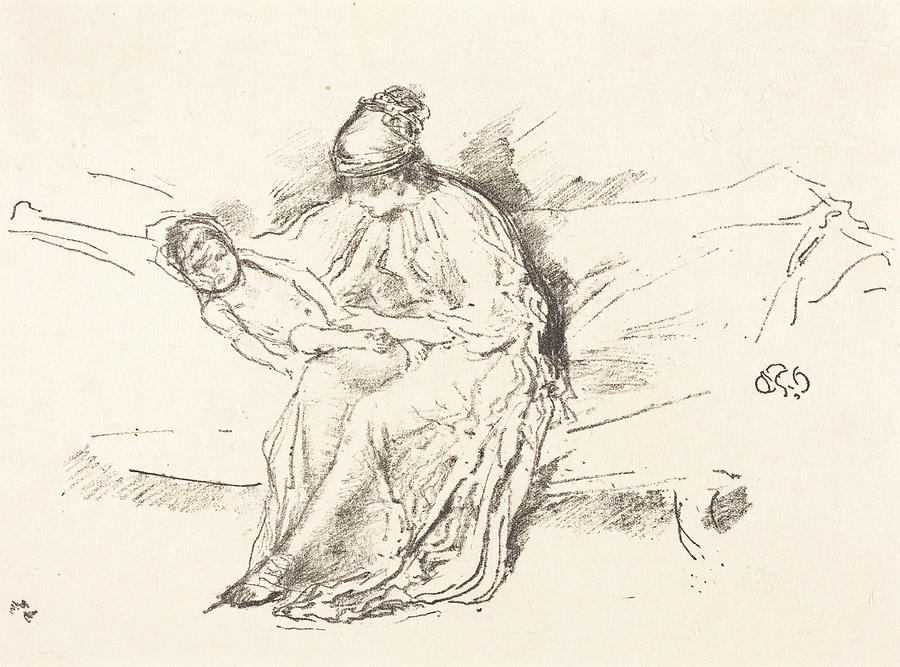 Mother and Child #3 Drawing by James McNeill Whistler