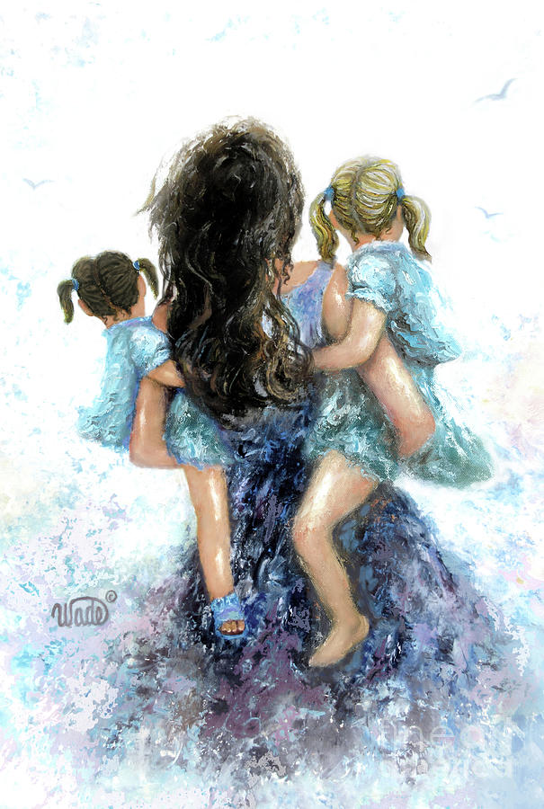 Mother Carrying Two Daughters Painting by Vickie Wade Pixels
