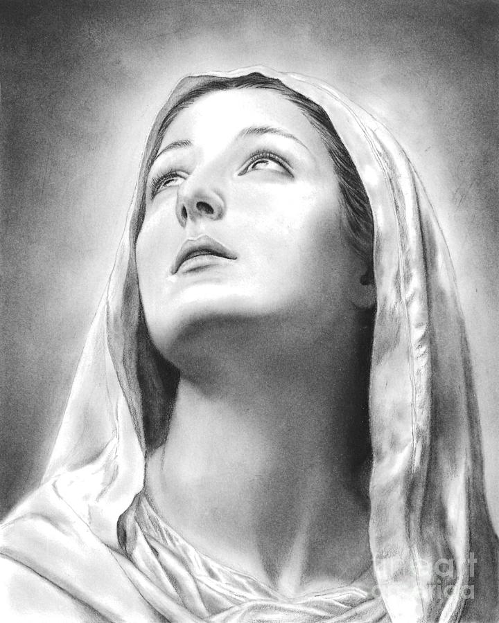 Mother Mary Drawing by Thuy Pham - Fine Art America