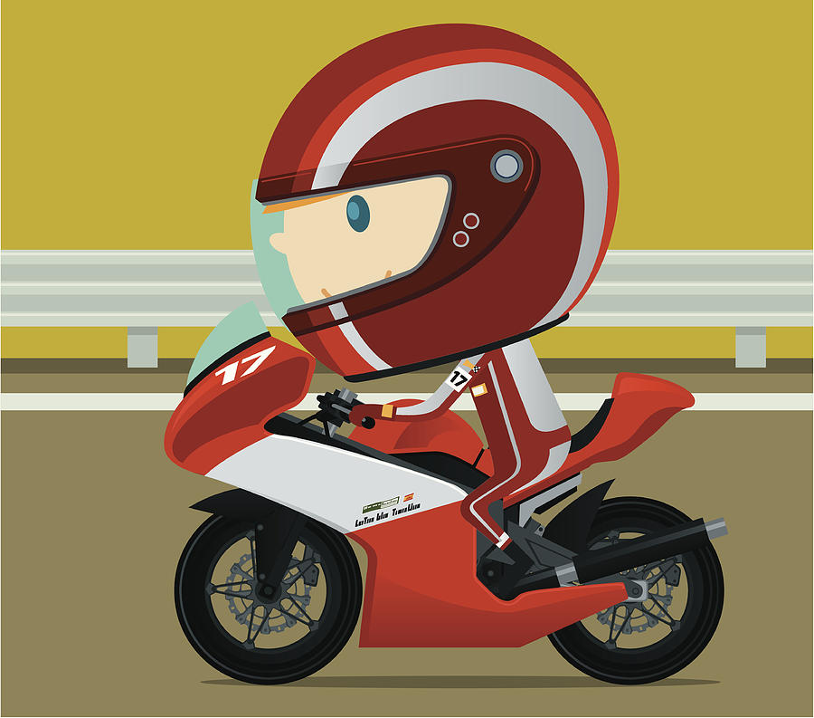 Motorcycle Racing #1 Drawing by Sorbetto
