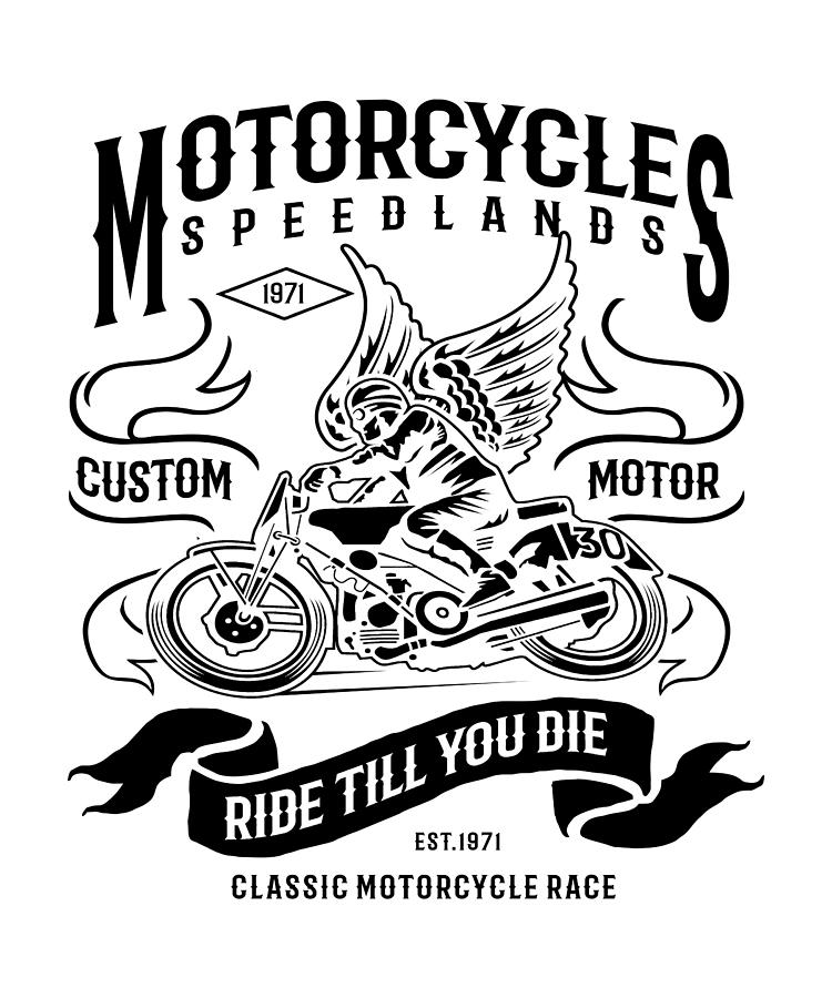 Motorcycles Custom Motor Rider Classic Motorbike Digital Art by Florian ...