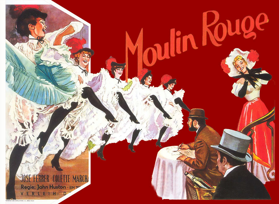 Moulin Rouge, 1952, 3d movie poster #2 Mixed Media by Movie World Posters