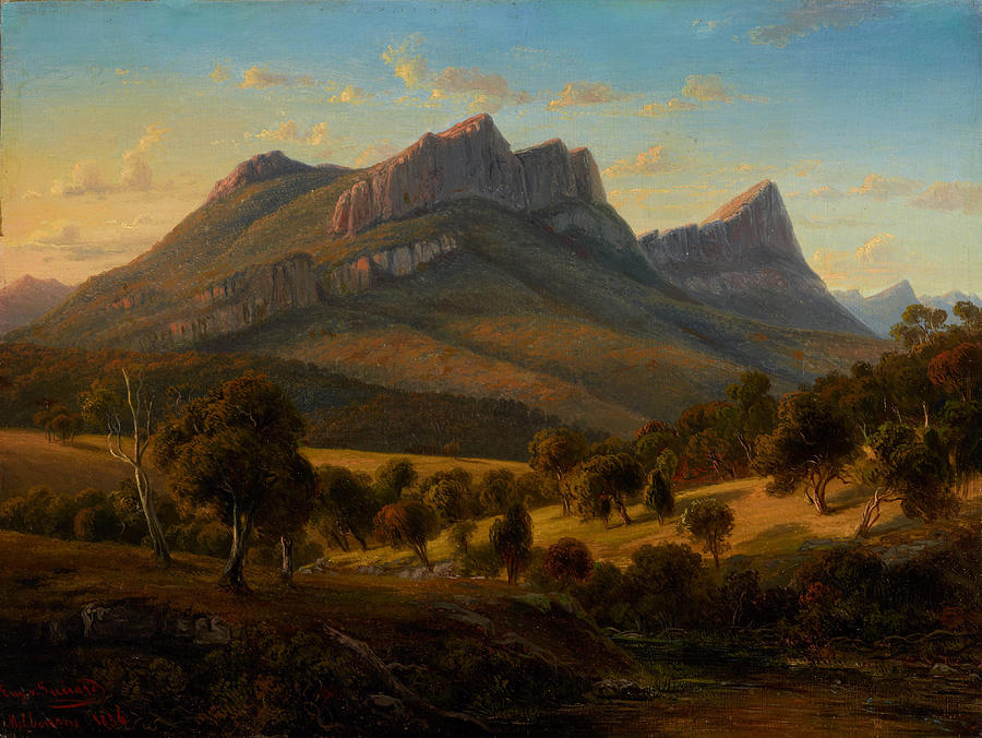 Mount Abrupt the Grampians Victoria Painting by Eugene von Guerard