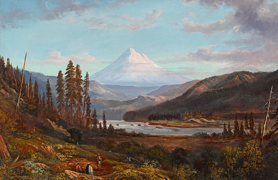 Mount Hood from Sandy River #2 Painting by William Keith