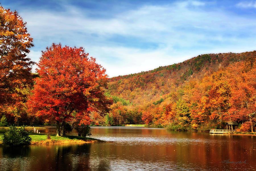 Mountain Lake Autumn #1 Photograph by Alan Hausenflock
