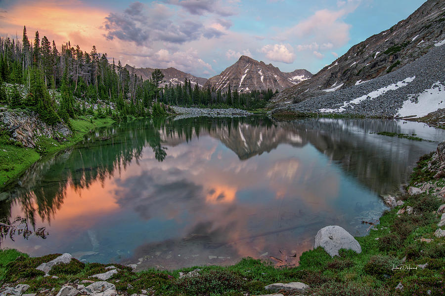 Mountain Lake Sunset, Pioneer Mountains Idaho Photograph by Leland D Howard