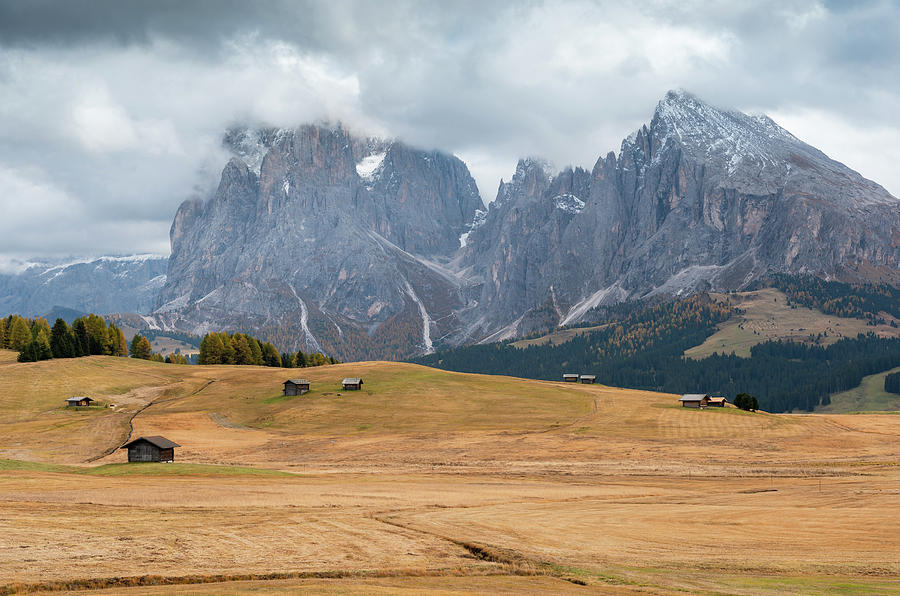 Mountain Landscape With Dolomite Mountains At The Alpe Di Siuisi Italy Photograph