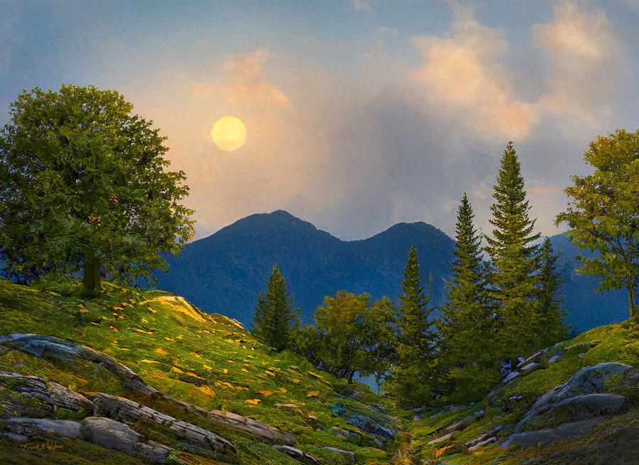 Mountain Moonrise D #1 Digital Art by Frank Wilson