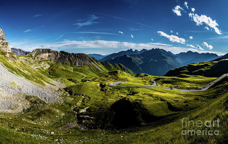 Mountain Pass And High Alpine Road In National Park Hohe Tauern With Mountain Peak Grossglockner Photograph by Andreas Berthold
