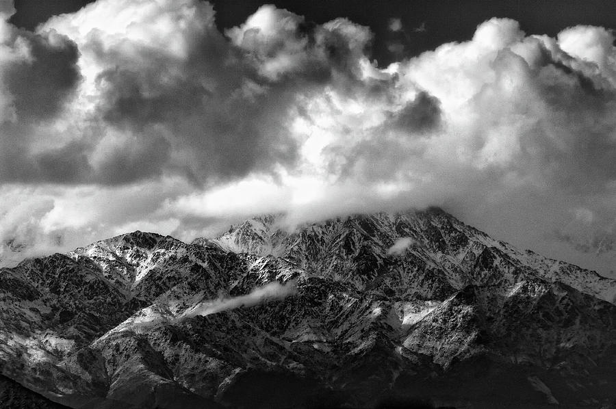 Mountains in Kabul, black and white #2 Photograph by Doug Wittrock