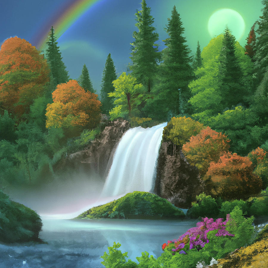 Mountan Waterfall Digital Art by Star Dreamer | Fine Art America