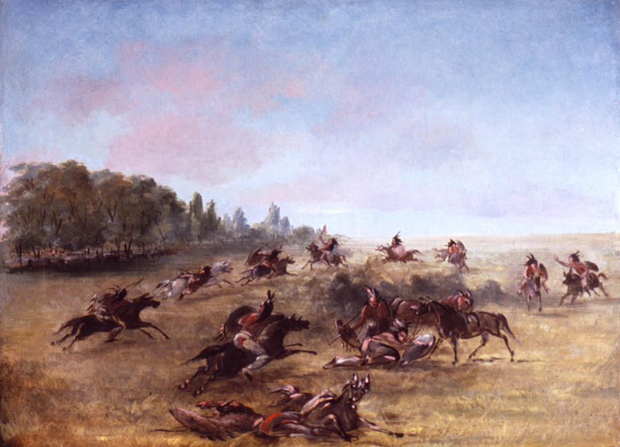 Mounted War Party Scouring a Thicket Painting by George Catlin - Pixels