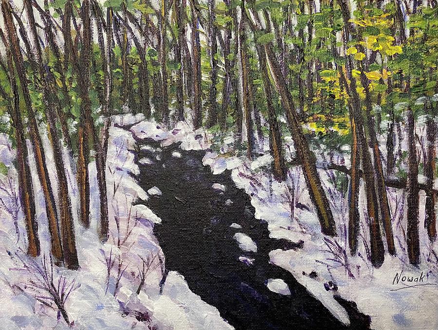 Mt. Tom Winter Brook #1 Painting by Richard Nowak