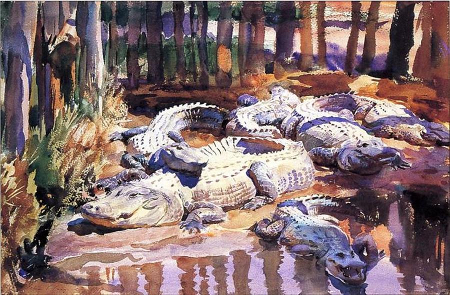 John Singer Sargent Painting - Muddy Alligators #2 by John Singer Sargent