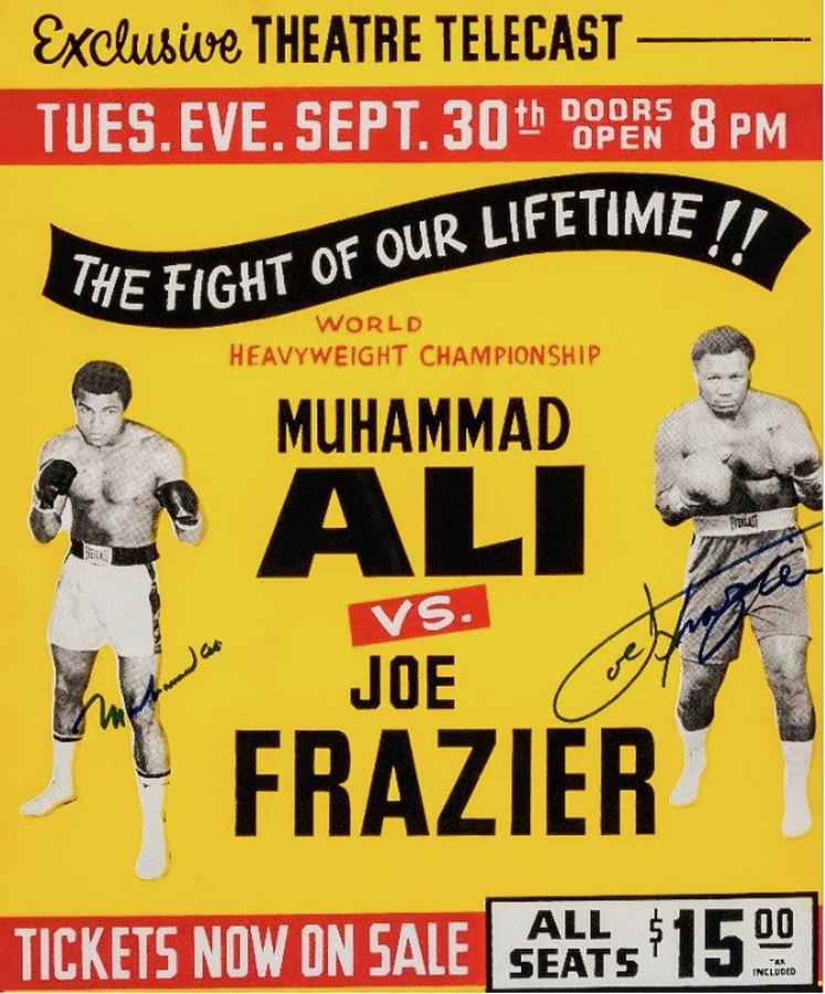MUHAMMAD ALI vs. Joe Frazier Fight Poster Painting by MotionAge Designs