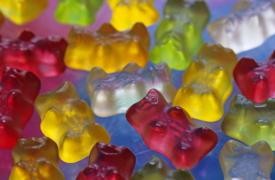 Multi coloured Jellybabies, traditional German sweety, close up #1 Photograph by Achim Sass