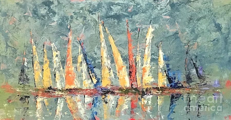 Multi Sail #1 Painting by Patricia Caldwell