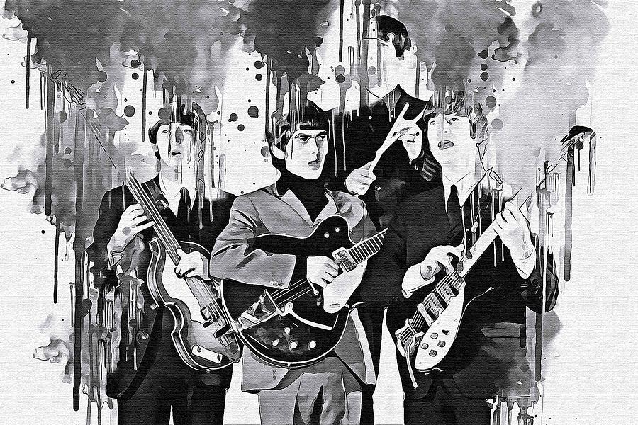 Music The Beatles Band Music United Kingdom 91 Digital Art by Joseph ...