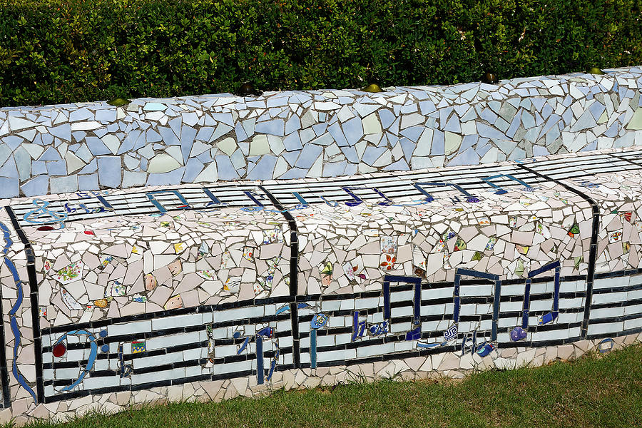 Musical Mosaic Bench #1 Photograph by Sally Weigand