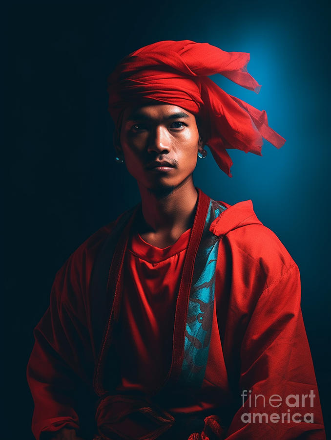 Musician  Dancer  Youth  From  Bahnar  People  Vietna  By Asar Studios Painting