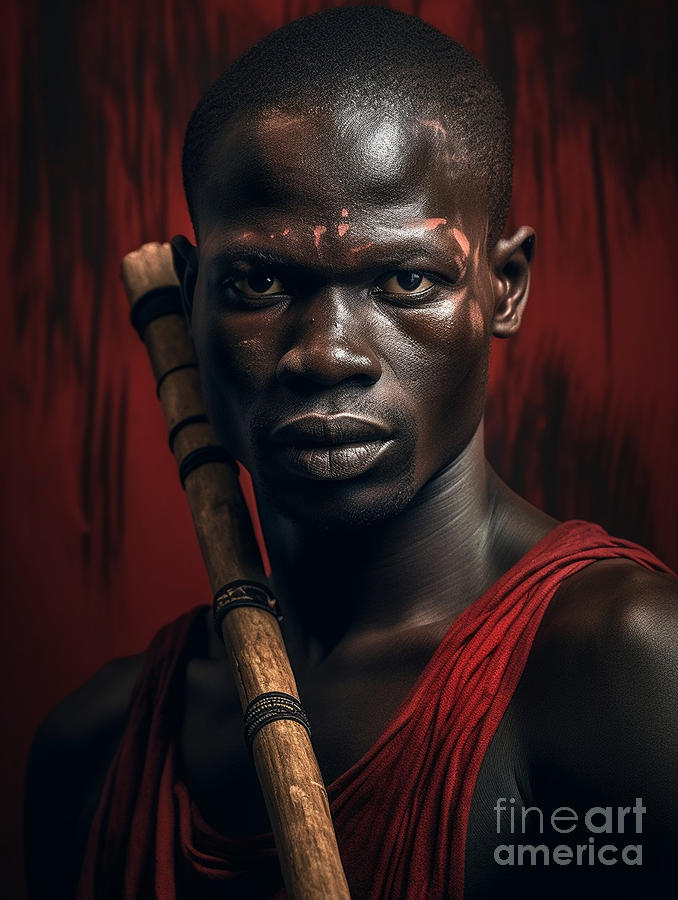 Musician  Dancer  Youth  From  Hadza  Ethnic  Group  By Asar Studios Painting