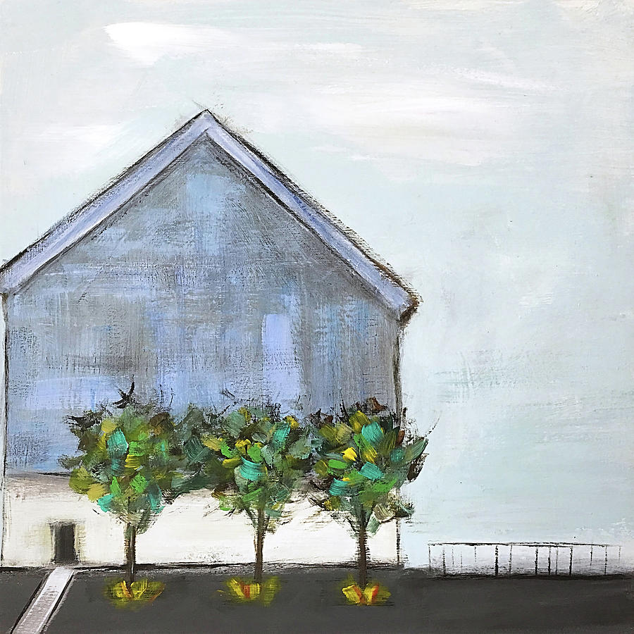 Must Love Barns Blue #1 Painting by Sallie Otenasek