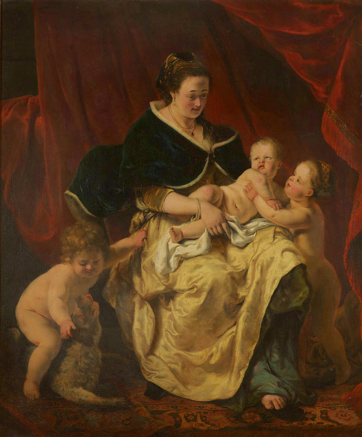 Mutter mit drei Kindern Caritas Painting by Ferdinand Bol - Pixels