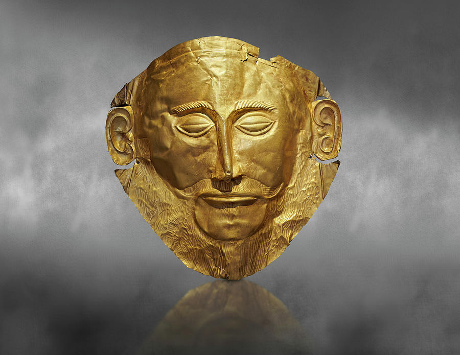 Mycenaean gold Mask of Agamemnon - Mycenae - National Archaeological ...