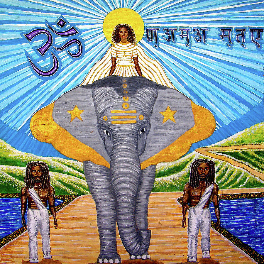 Elephant Painting - Namaste by Far I Shields