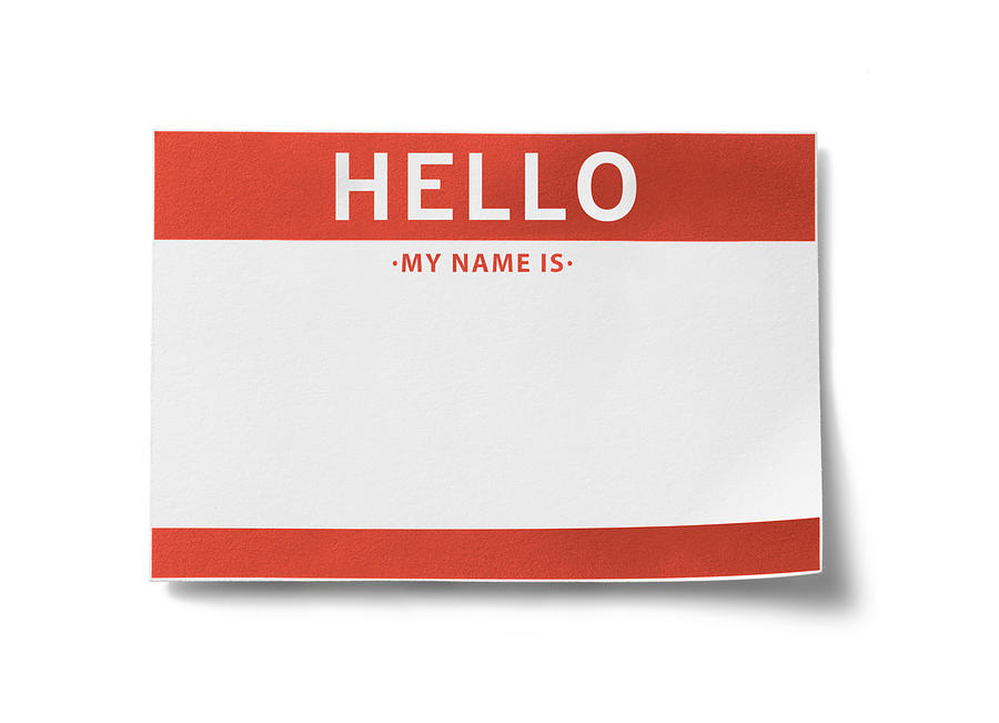 Name Tag (with clipping paths) #1 Photograph by Taphouse_Studios